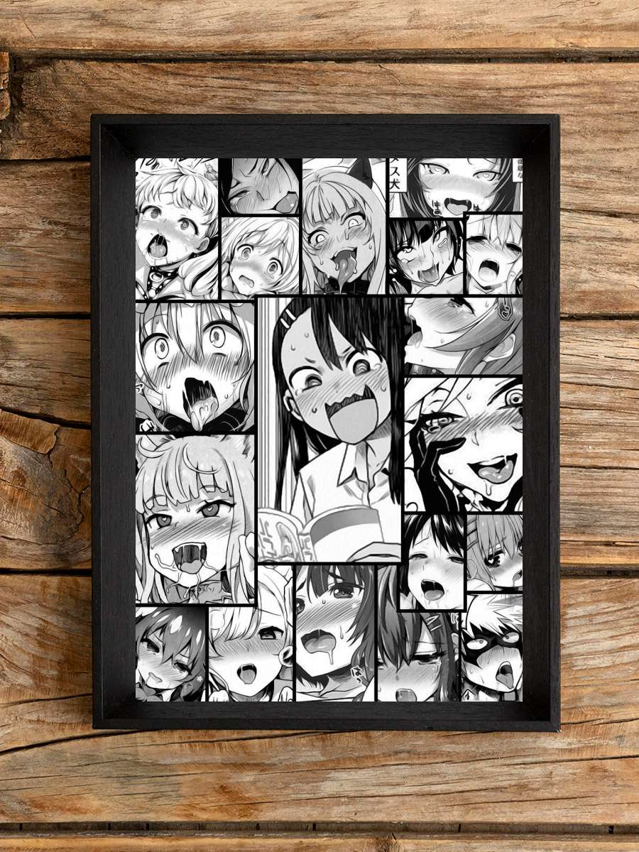 Ahegao poster 2 Anime Poster Çerçevesiz Yüksek Kalite Anime Duvar Poster