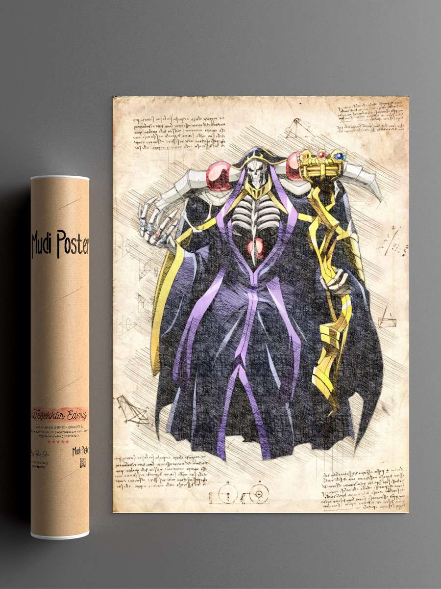 Ainz Ooal Gown Anime Poster Çerçevesiz Yüksek Kalite Anime Duvar Poster