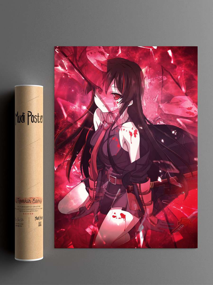 Akame Ga Kill Akame Anime Poster Çerçevesiz Yüksek Kalite Anime Duvar Poster