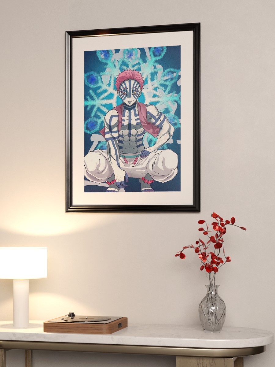 Akaza Demon Slayer  Anime Poster Çerçevesiz Yüksek Kalite Anime Duvar Poster
