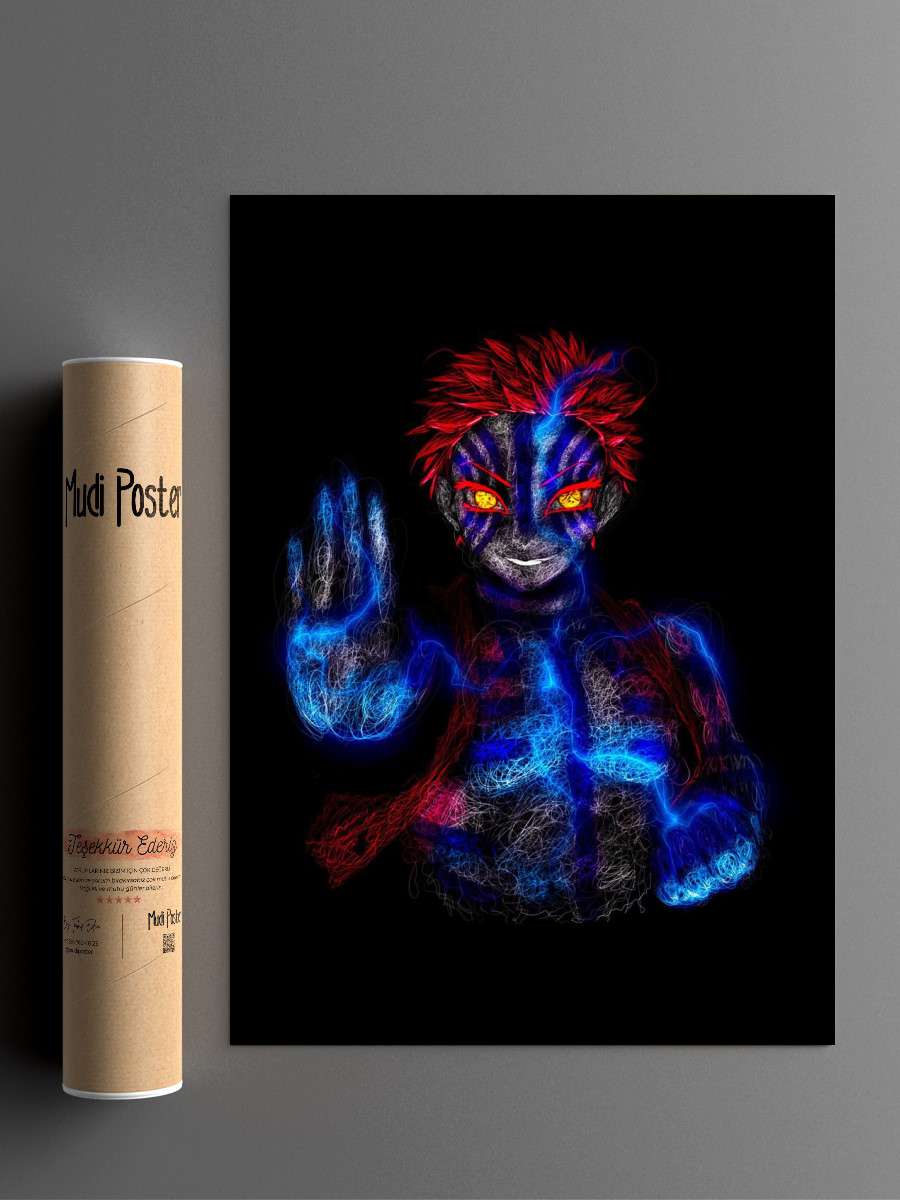 Akaza Demon Slayer Anime Poster Çerçevesiz Yüksek Kalite Anime Duvar Poster