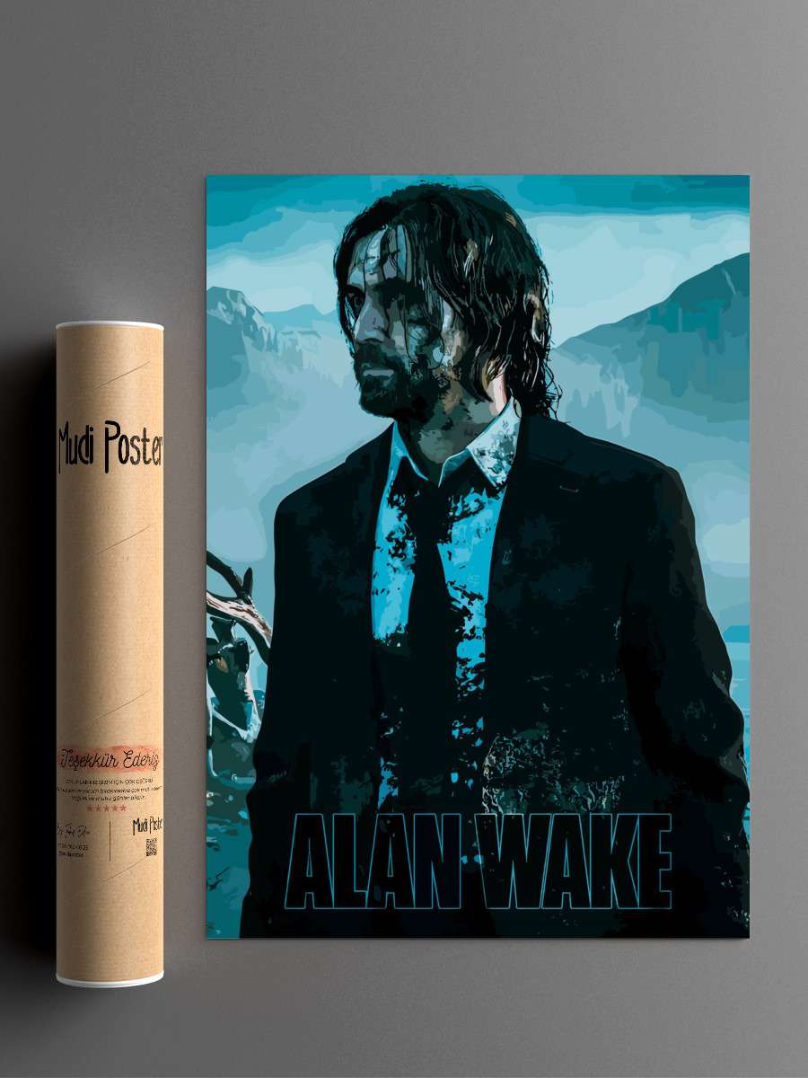 Alan Wake Anime Poster Çerçevesiz Yüksek Kalite Anime Duvar Poster