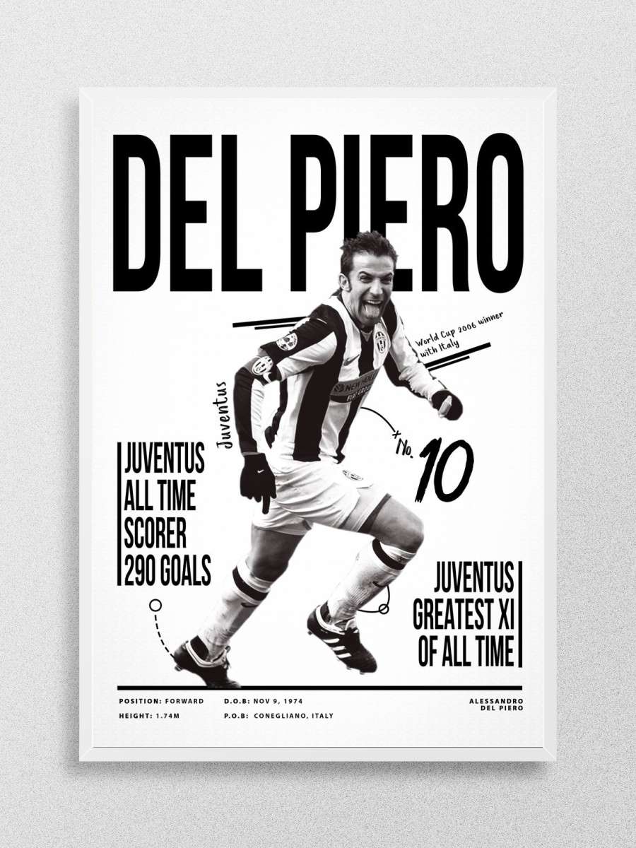 Alessandro Del Piero 10 Futbol Poster Çerçevesiz Yüksek Kalite Futbolcu Duvar Poster - En İyi Fiyatlarla