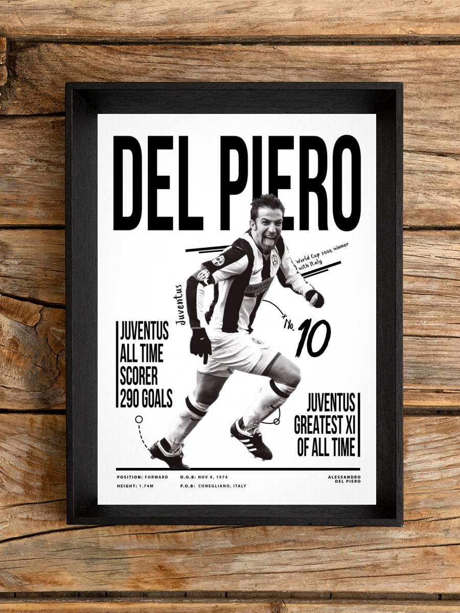 Alessandro Del Piero 10 Futbol Poster Çerçevesiz Yüksek Kalite Futbolcu Duvar Poster