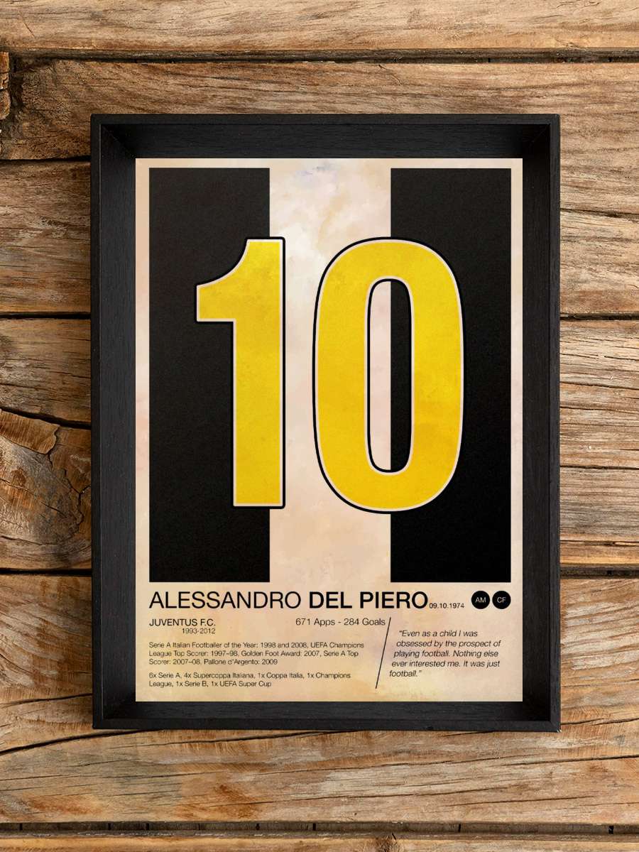 Alessandro Del Piero Futbol Poster Çerçevesiz Yüksek Kalite Futbolcu Duvar Poster