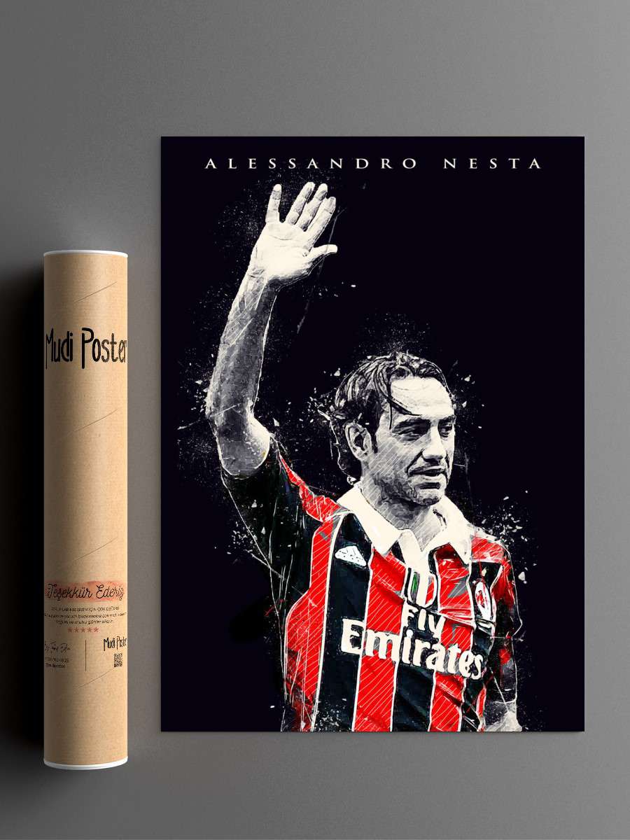 Alessandro Nesta Futbol Poster Çerçevesiz Yüksek Kalite Futbolcu Duvar Poster