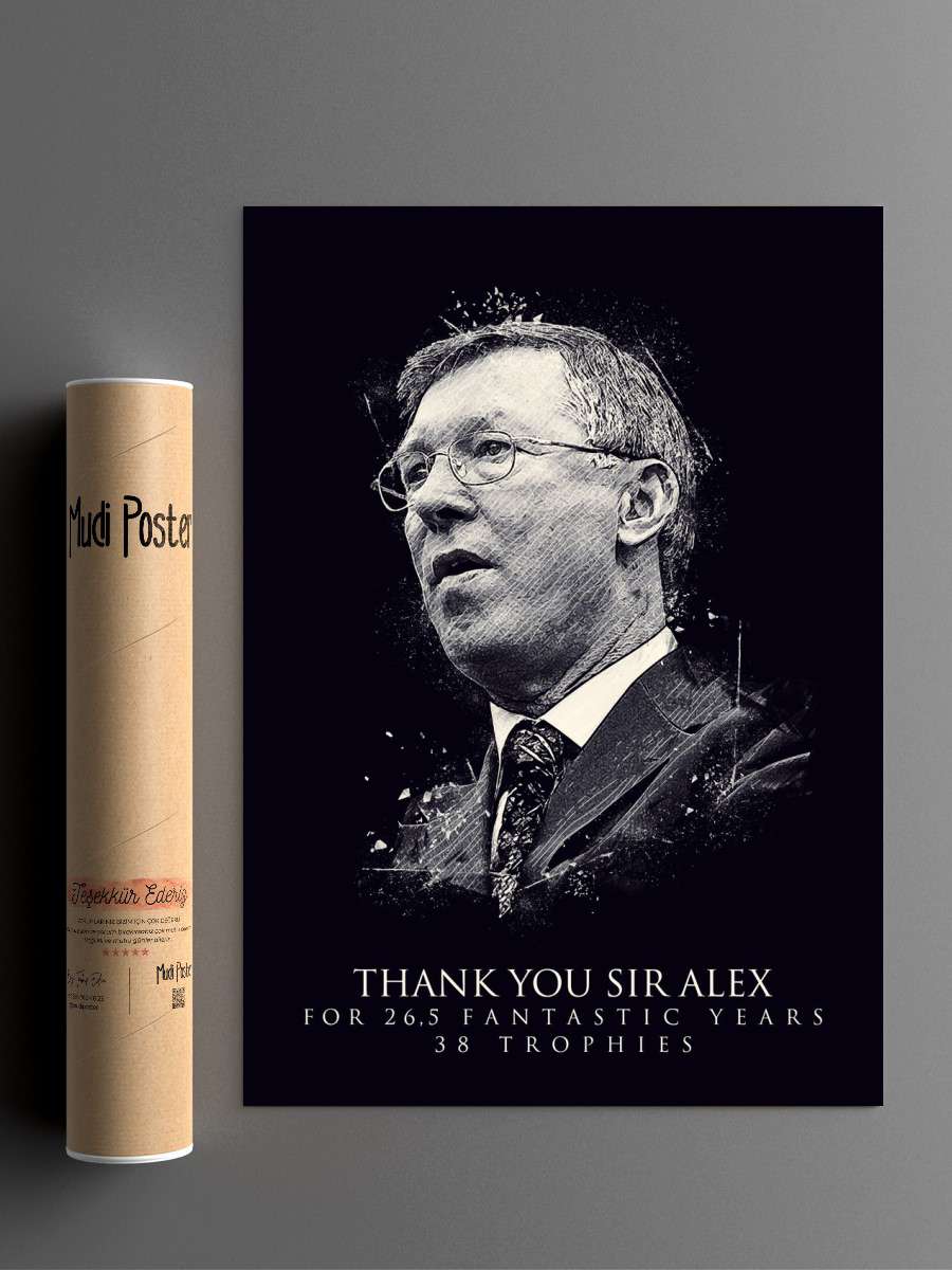 Alex Ferguson Futbol Poster Çerçevesiz Yüksek Kalite Futbolcu Duvar Poster