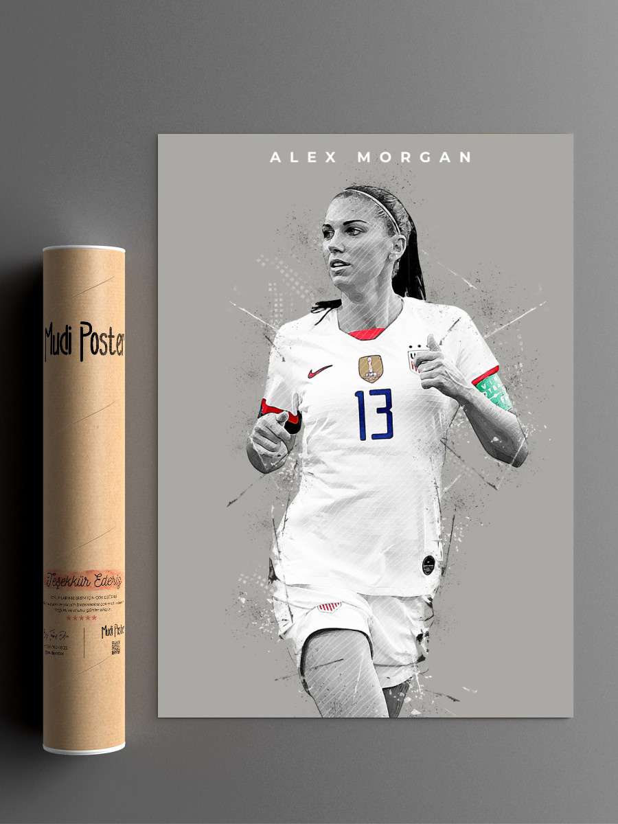 Alex Morgan Futbol Poster Çerçevesiz Yüksek Kalite Futbolcu Duvar Poster