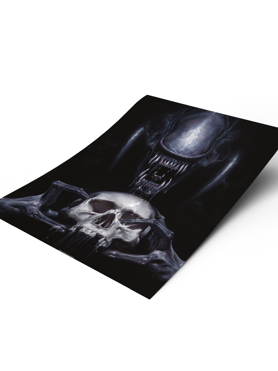 Alien With A Skull Poster, Çerçevesiz Tv Film Poster