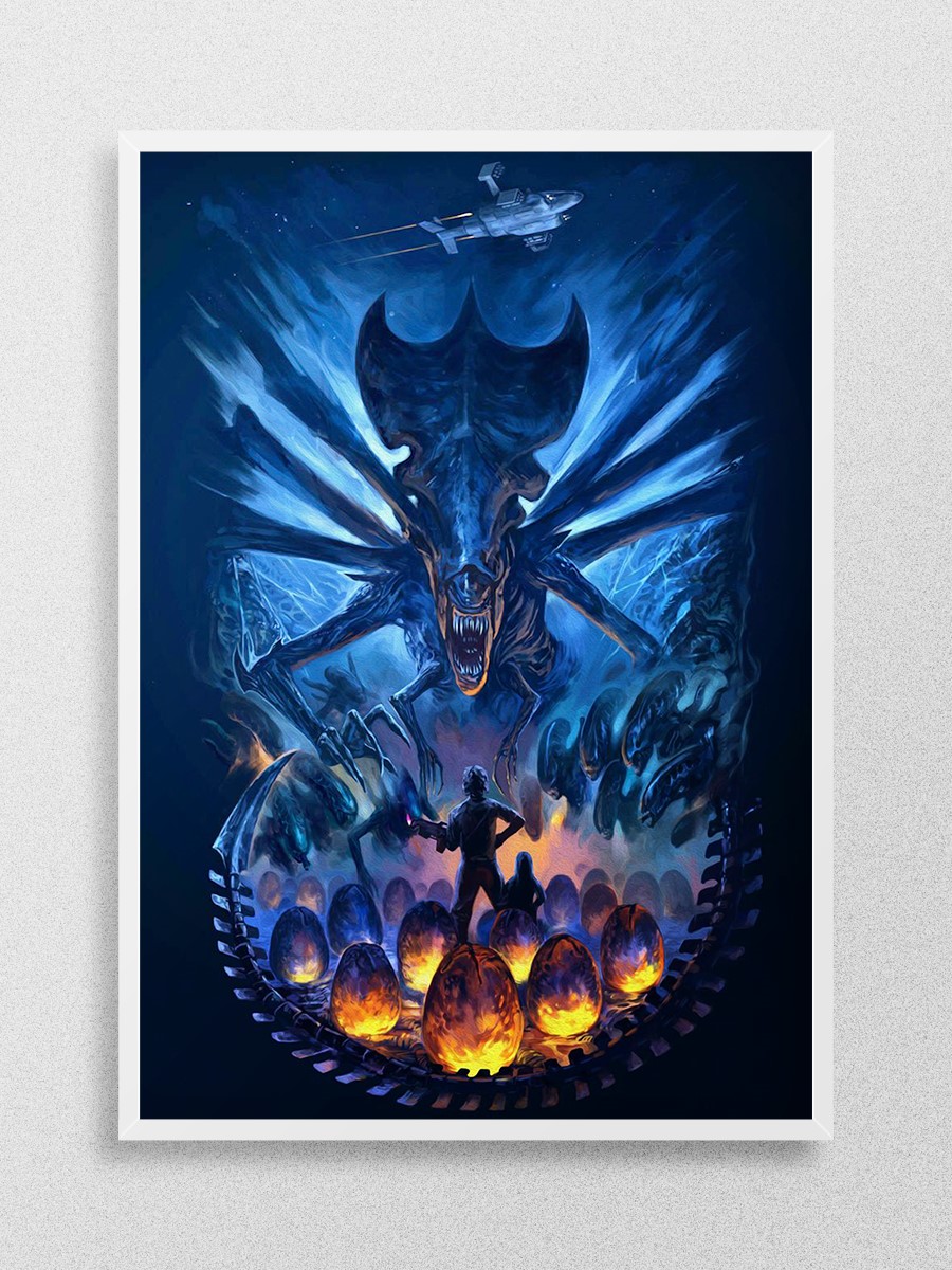 Aliens Artwork Concept  Poster, Çerçevesiz Tv Film Poster