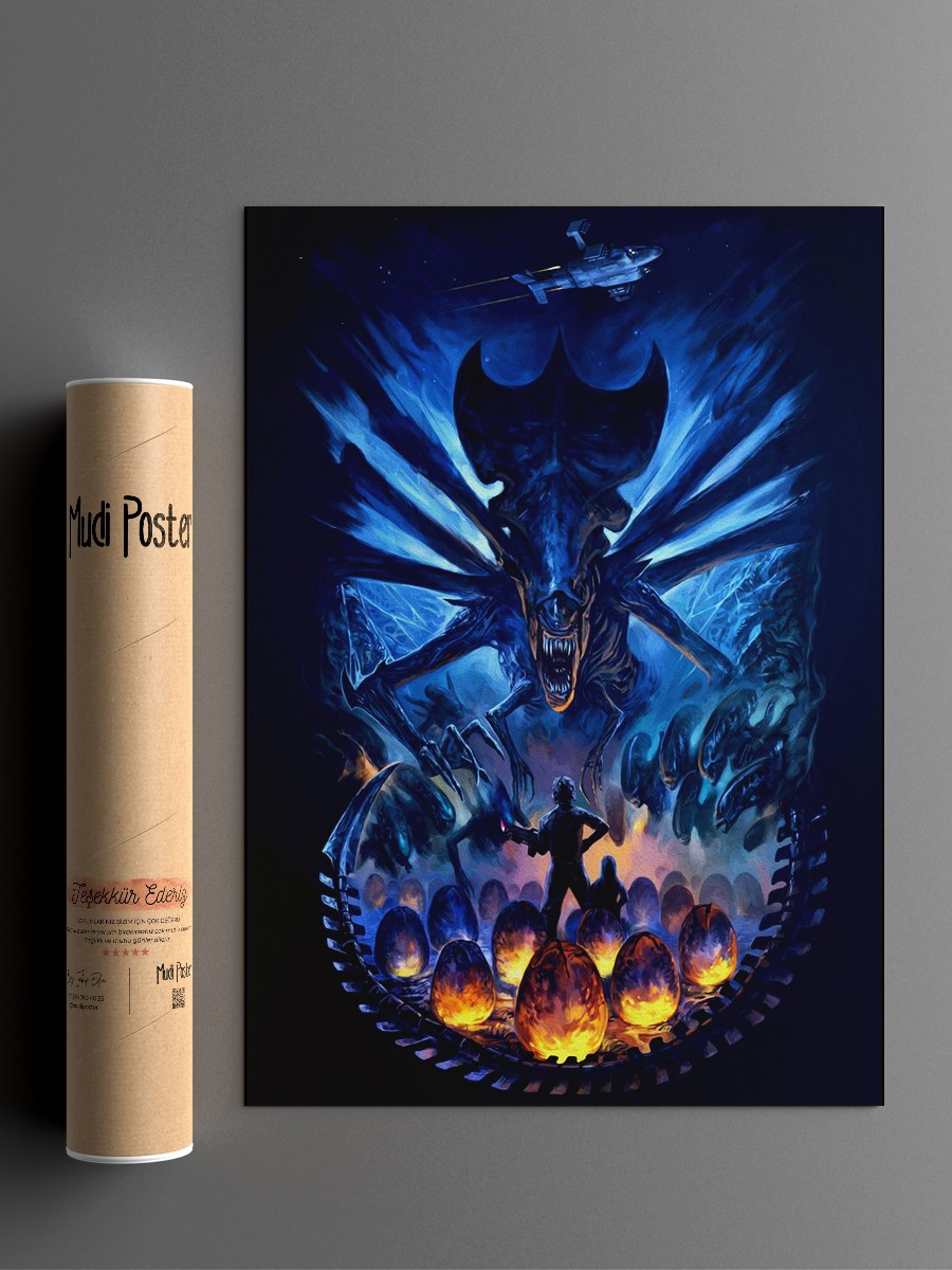 Aliens Artwork Concept  Poster, Çerçevesiz Tv Film Poster