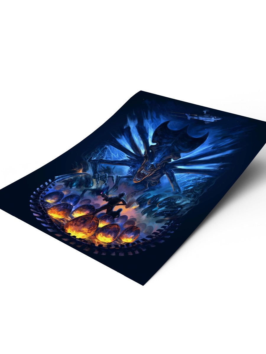 Aliens Artwork Concept  Poster, Çerçevesiz Tv Film Poster