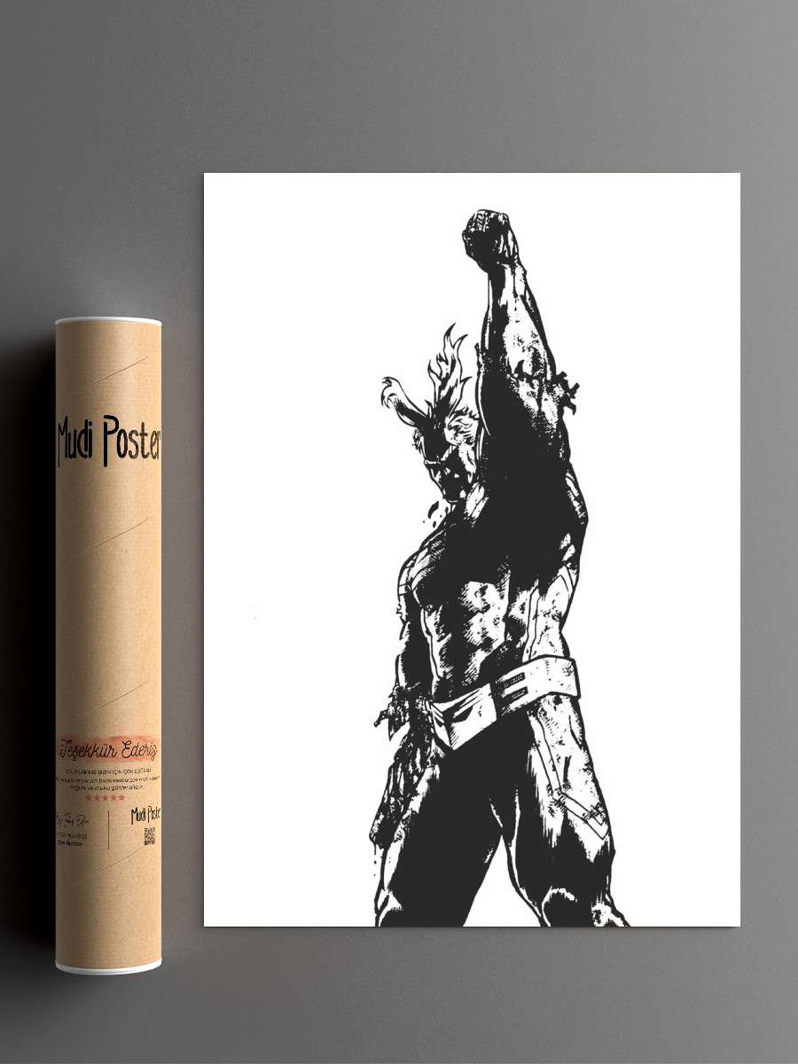 All Might Anime Poster Çerçevesiz Yüksek Kalite Anime Duvar Poster