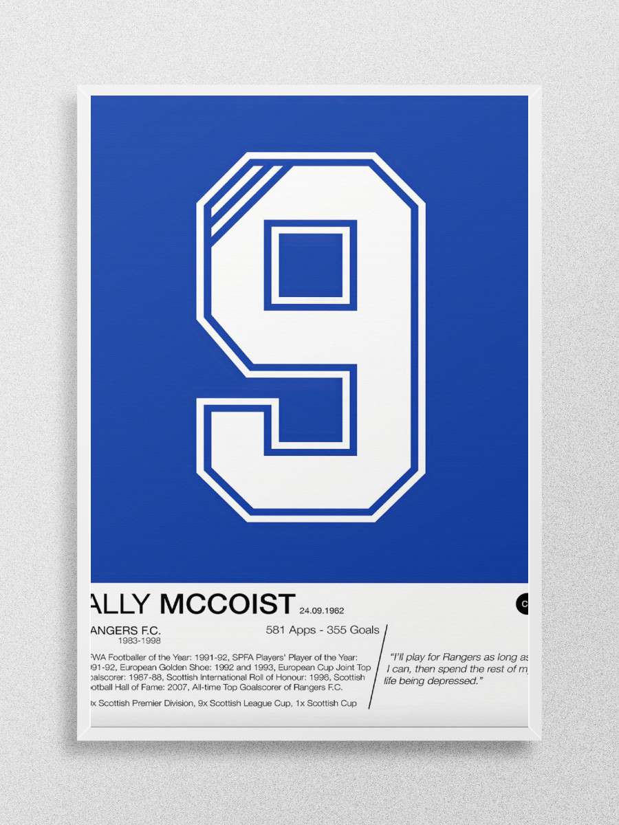 Ally McCoist Futbol Poster Çerçevesiz Yüksek Kalite Futbolcu Duvar Poster