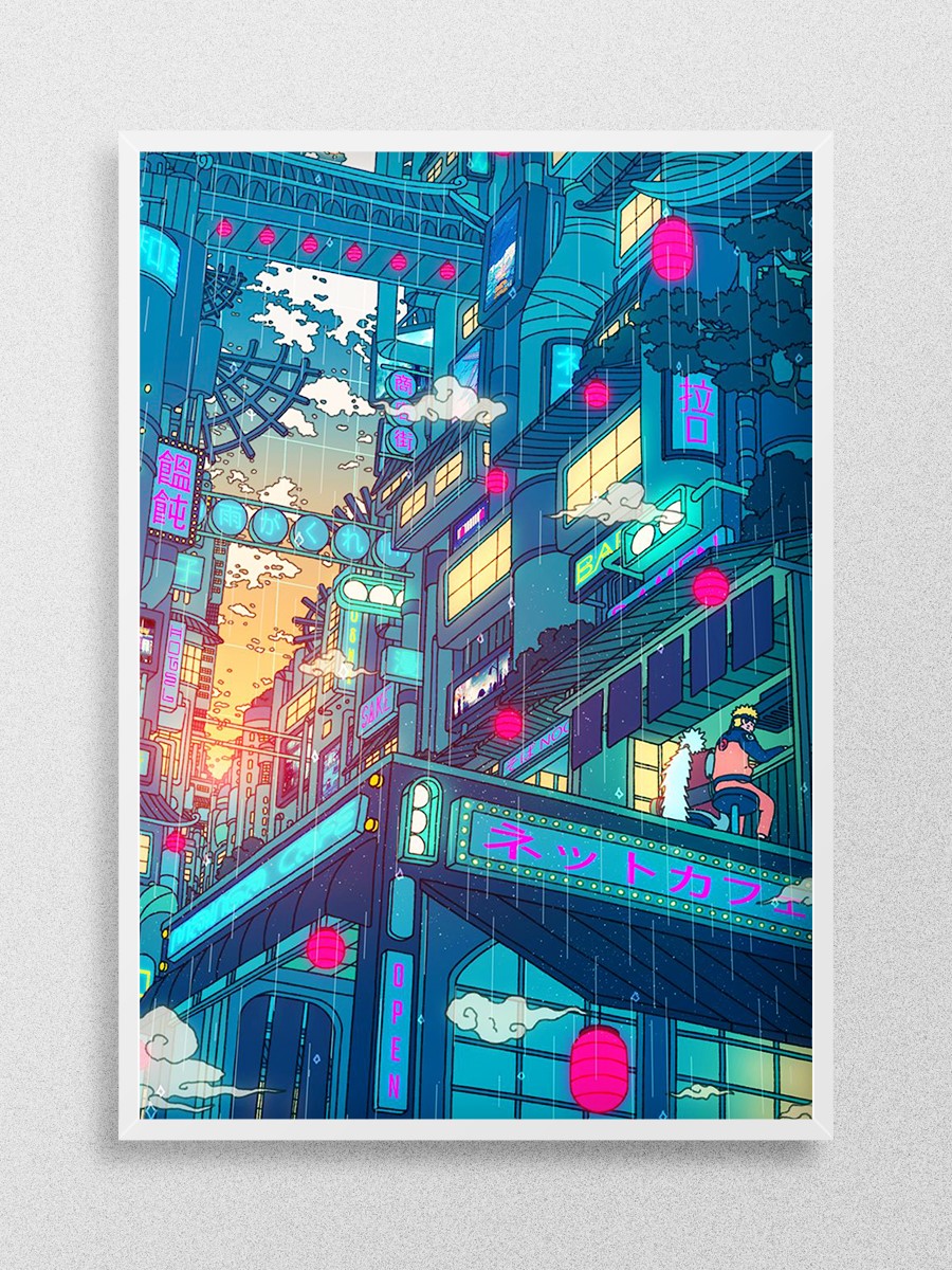 Amegakure Anime Poster Çerçevesiz Yüksek Kalite Anime Duvar Poster