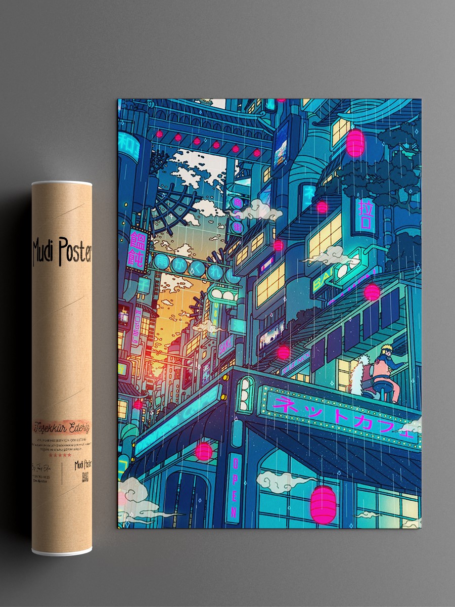 Amegakure Anime Poster Çerçevesiz Yüksek Kalite Anime Duvar Poster