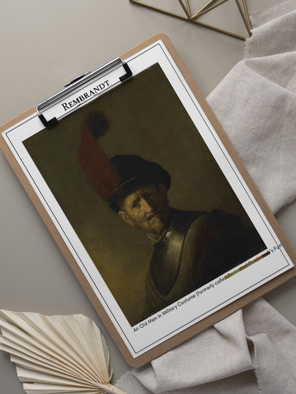 Rembrandt An Old Man in Military Costume (formerly called Portrait of Rembrandt's Father) Poster