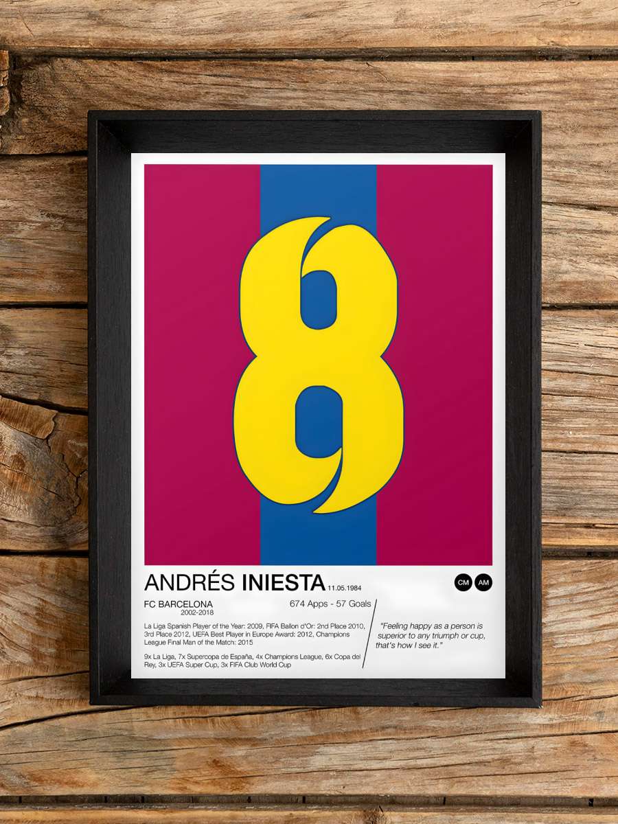 Andres Iniesta Futbol Poster Çerçevesiz Yüksek Kalite Futbolcu Duvar Poster