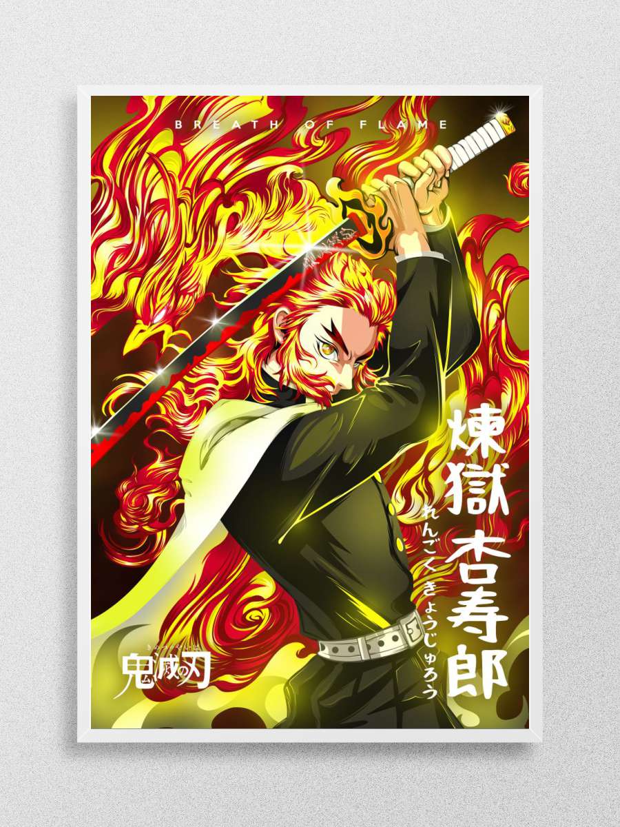 Anime Demon Slayer Rengoku Anime Poster Çerçevesiz Yüksek Kalite Anime Duvar Poster