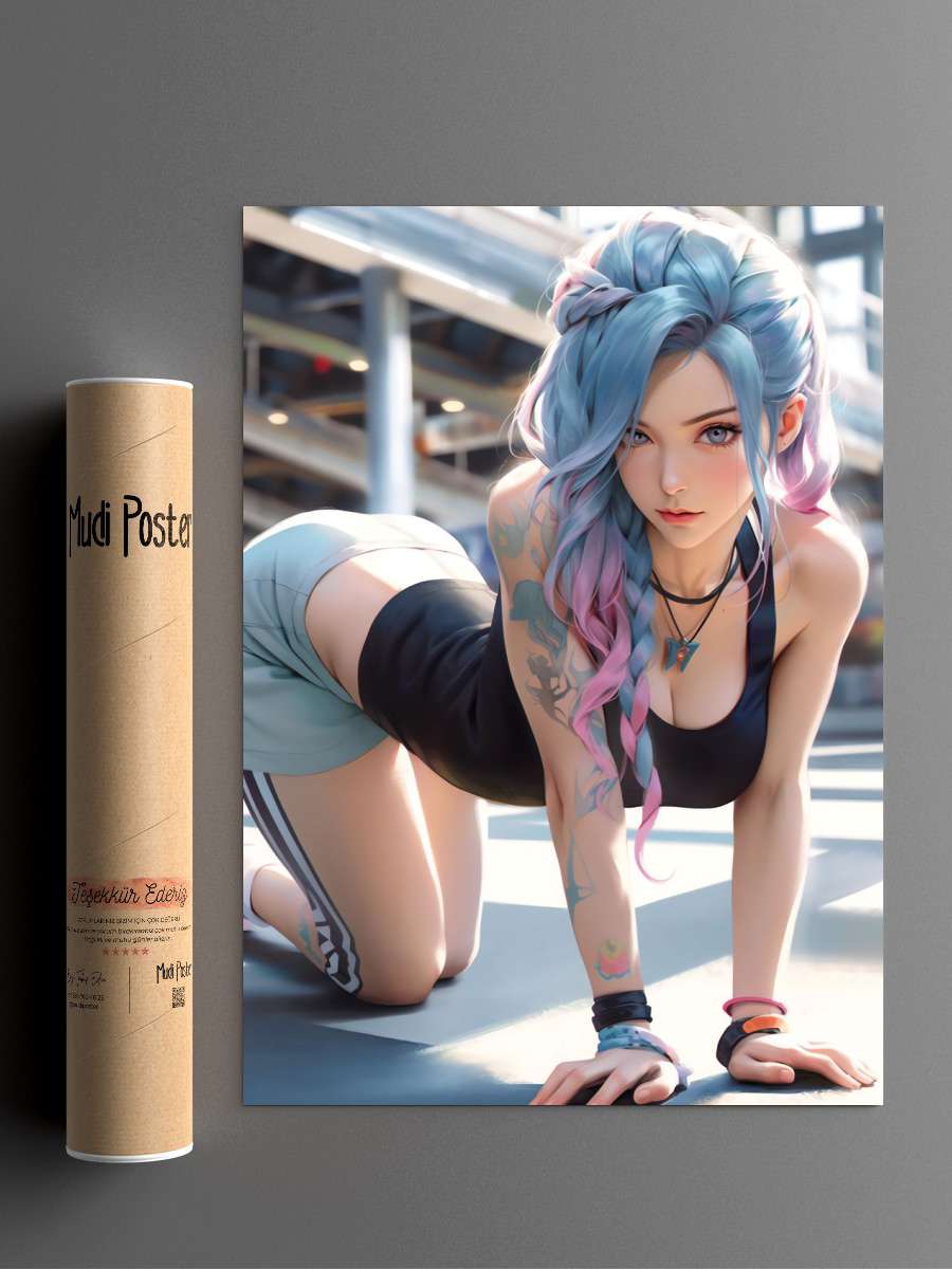 Anime Fitness Girl Anime Poster Çerçevesiz Yüksek Kalite Anime Duvar Poster