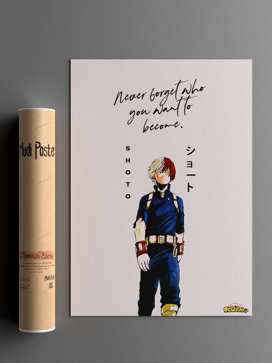 Anime Hero Academia Shoto Anime Poster Çerçevesiz Yüksek Kalite Anime Duvar Poster