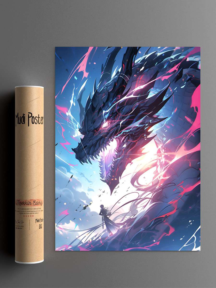Anime Riding the Dragon Anime Poster Çerçevesiz Yüksek Kalite Anime Duvar Poster