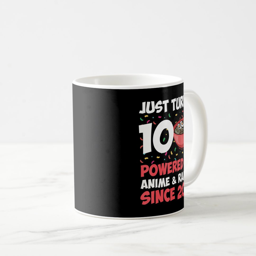 10th Birthday Kawaii Anime Ramen 10 Years Old Girl Coffee Mug Anime Kupa Bardak Modern Anime Baskılı Kupa
