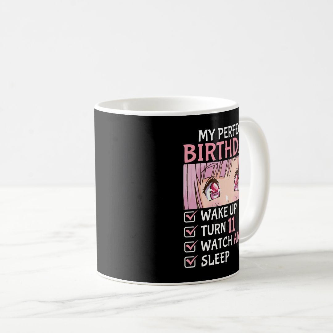 11th Birthday Watch Anime 11 Years Old Anime Teen  Coffee Mug Anime Kupa Bardak Modern Anime Baskılı Kupa
