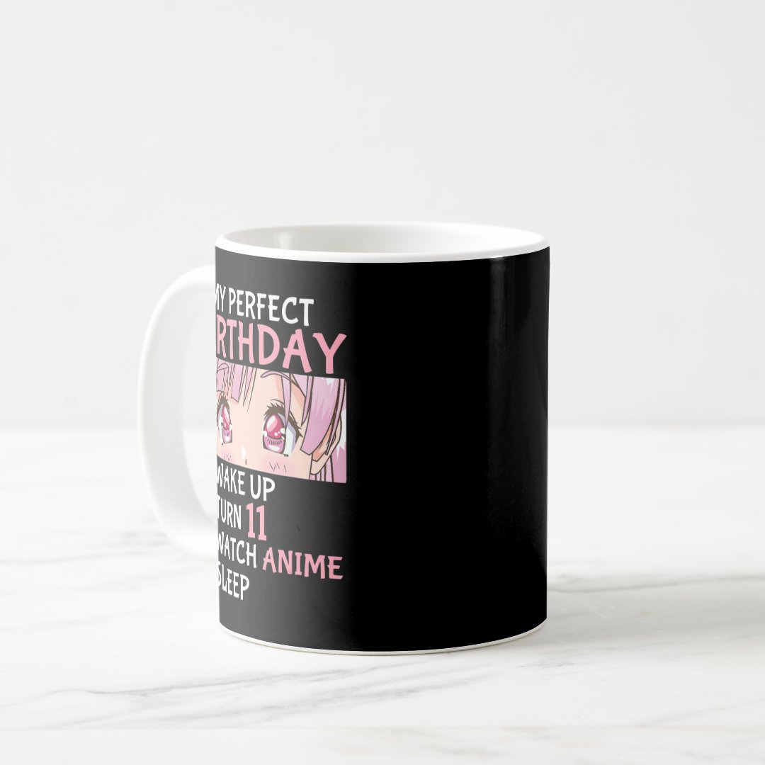 11th Birthday Watch Anime 11 Years Old Anime Teen  Coffee Mug Anime Kupa Bardak Modern Anime Baskılı Kupa