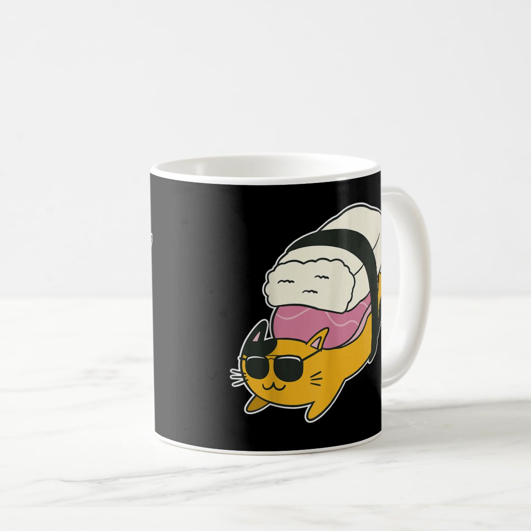 Animal Sushi Cat Lover Japanese Funny Kawaii Anime Coffee Mug Anime Kupa Bardak Modern Anime Baskılı Kupa