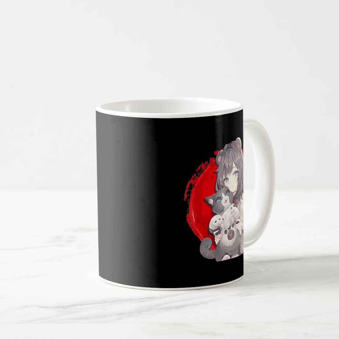 Anime and Cats Lover Japanese Manga kawaii Otaku G Coffee Mug Anime Kupa Bardak Modern Anime Baskılı Kupa
