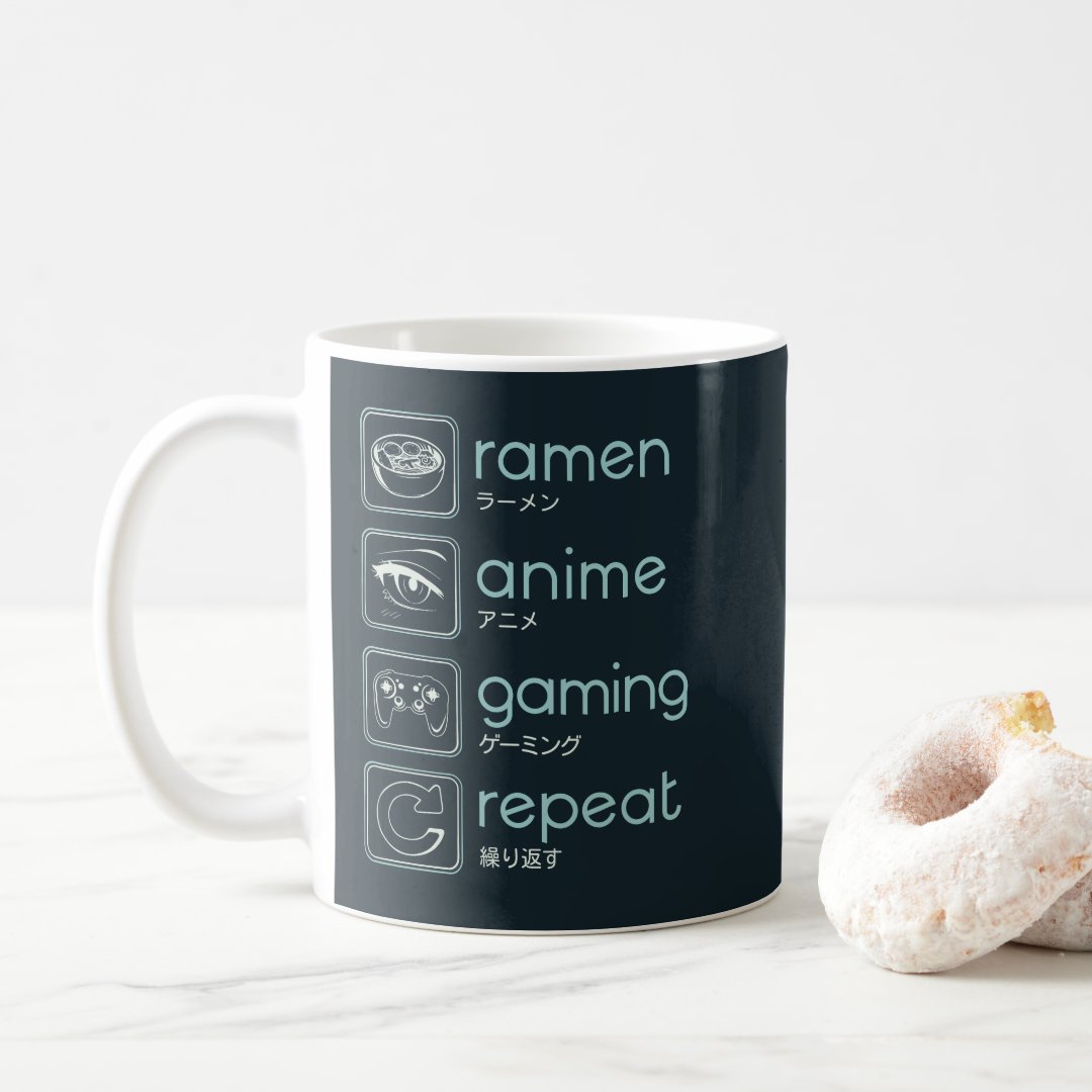 ANIME AND GAMING ROUTINE  COFFEE MUG Anime Kupa Bardak Modern Anime Baskılı Kupa
