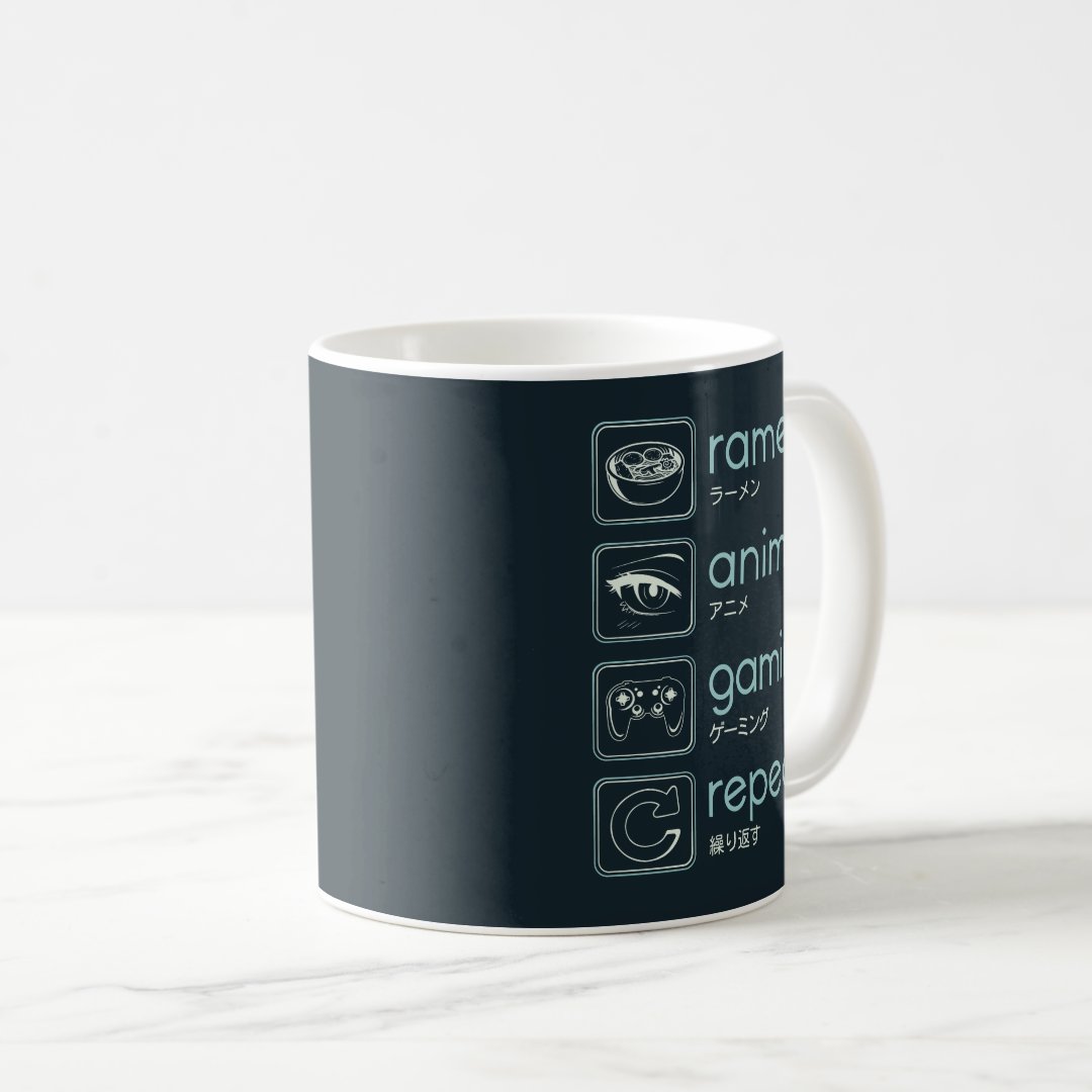 ANIME AND GAMING ROUTINE  COFFEE MUG Anime Kupa Bardak Modern Anime Baskılı Kupa