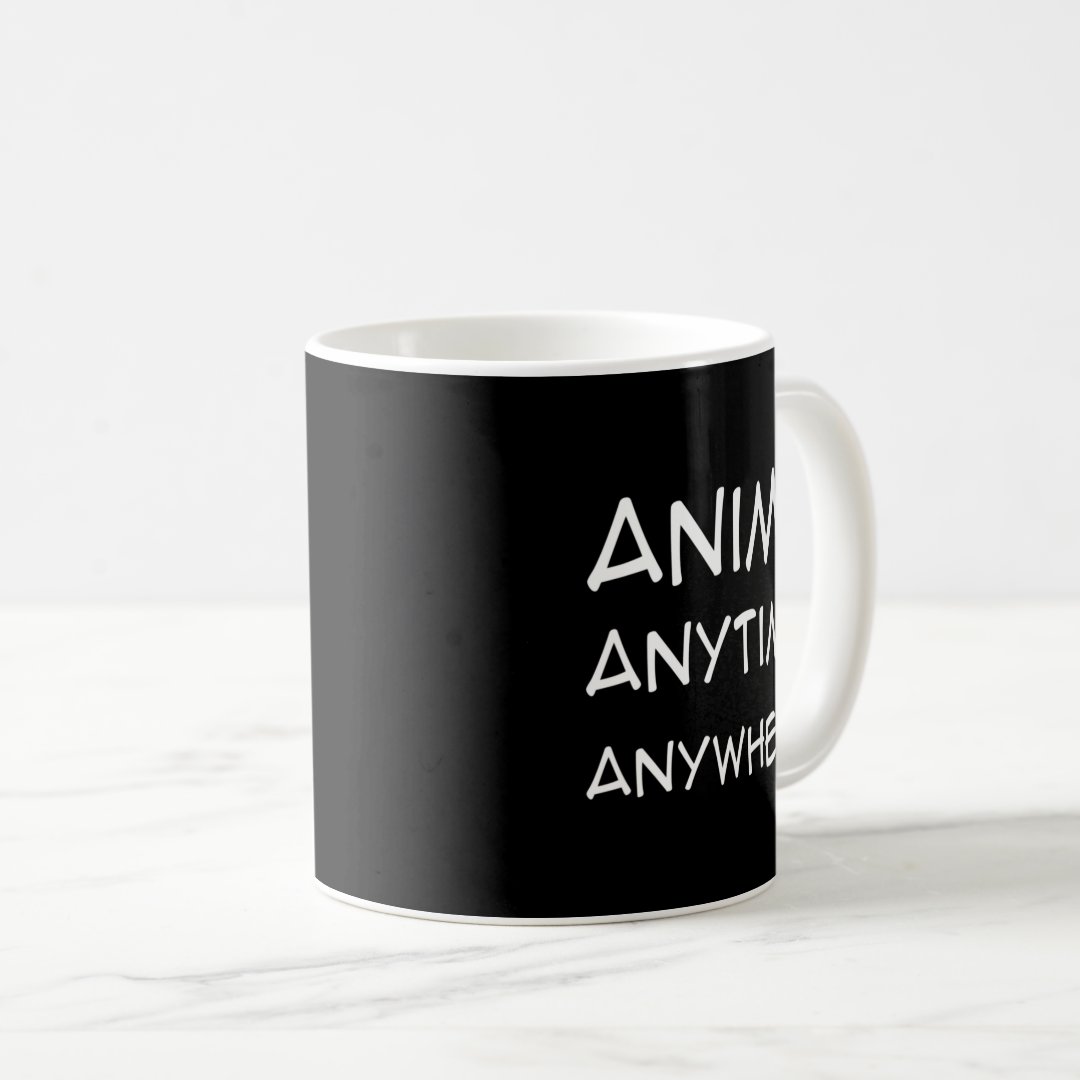 Anime Anytime Anywhere Fun Anime Boys Teens Men  Coffee Mug Anime Kupa Bardak Modern Anime Baskılı Kupa