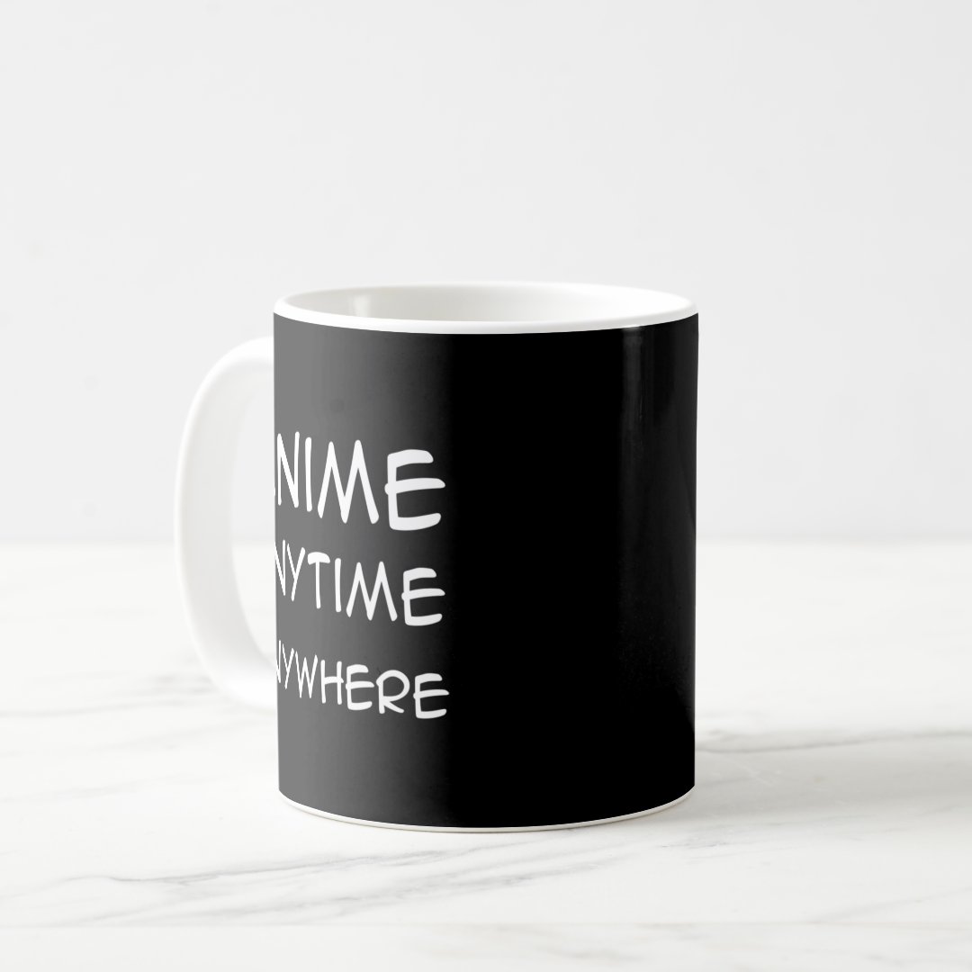 Anime Anytime Anywhere Fun Anime Boys Teens Men  Coffee Mug Anime Kupa Bardak Modern Anime Baskılı Kupa