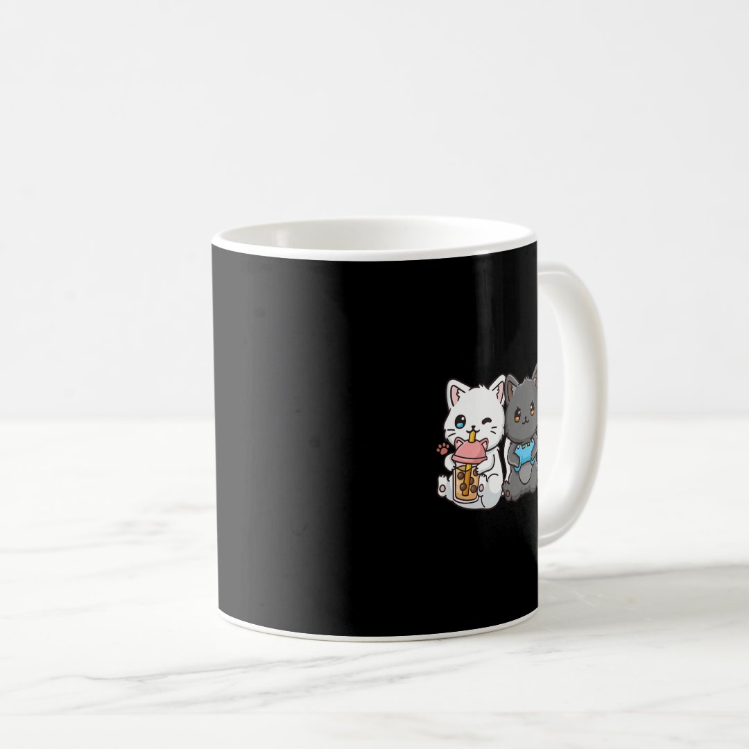 Anime Boba Tea Bubble Tea Gaming Gamer Ramen Cat  Coffee Mug Anime Kupa Bardak Modern Anime Baskılı Kupa