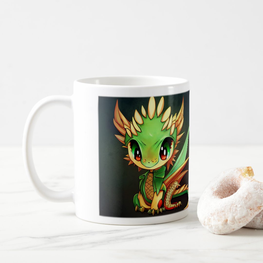 Anime Chibi Dragon Classic Mug, 11 oz  Coffee Mug Anime Kupa Bardak Modern Anime Baskılı Kupa