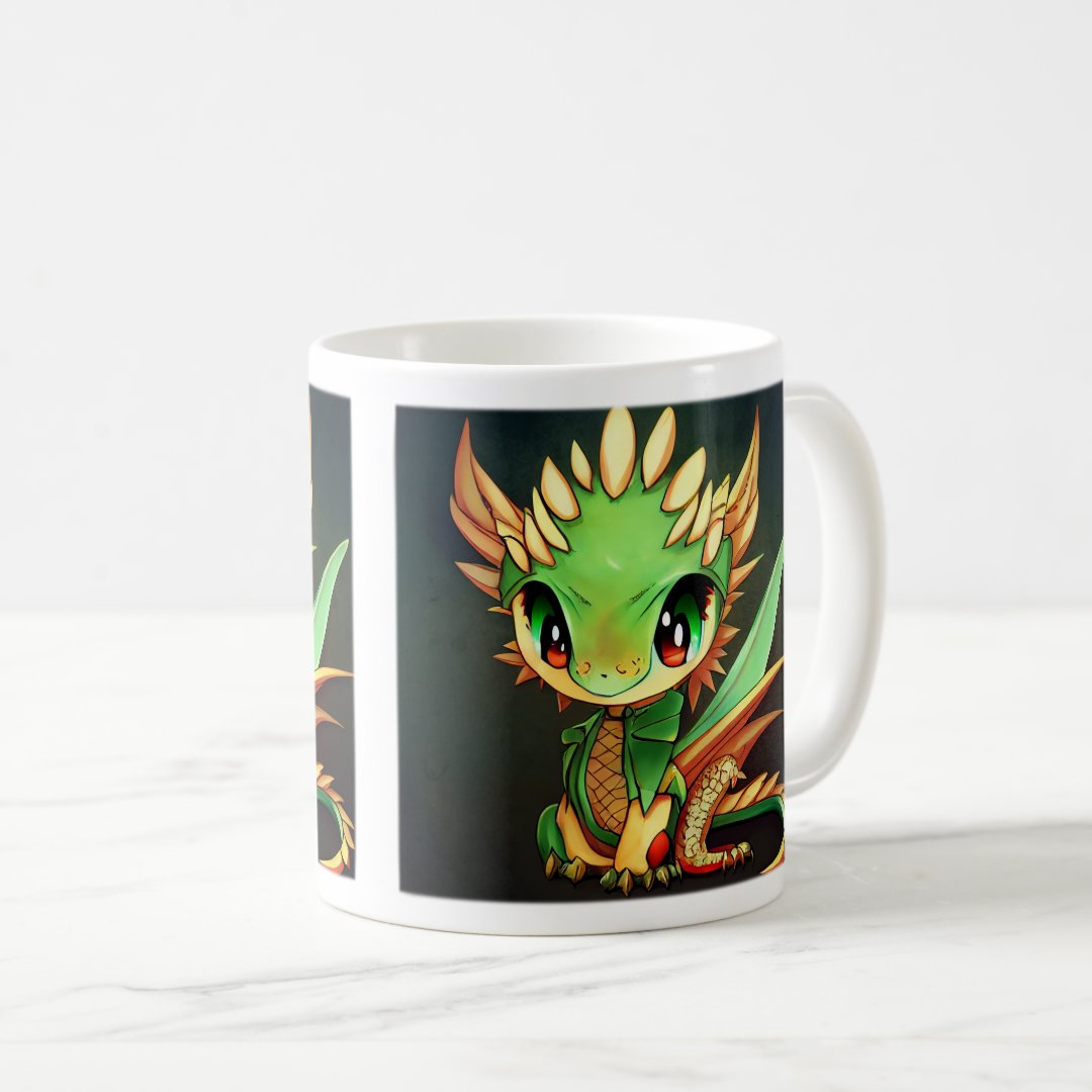 Anime Chibi Dragon Classic Mug, 11 oz  Coffee Mug Anime Kupa Bardak Modern Anime Baskılı Kupa