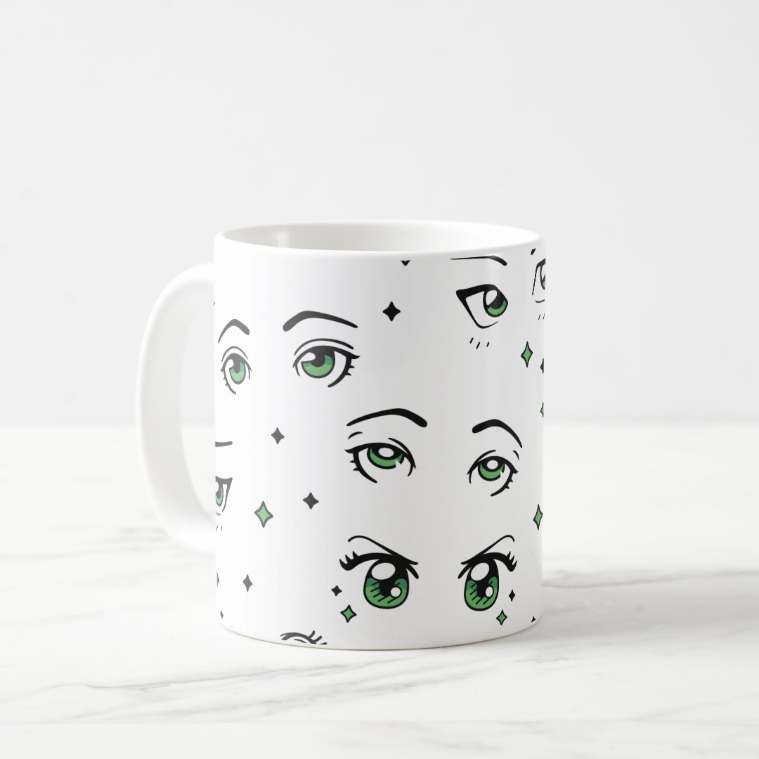ANIME EYE PATTERN DESIGN COFFEE MUG Anime Kupa Bardak Modern Anime Baskılı Kupa
