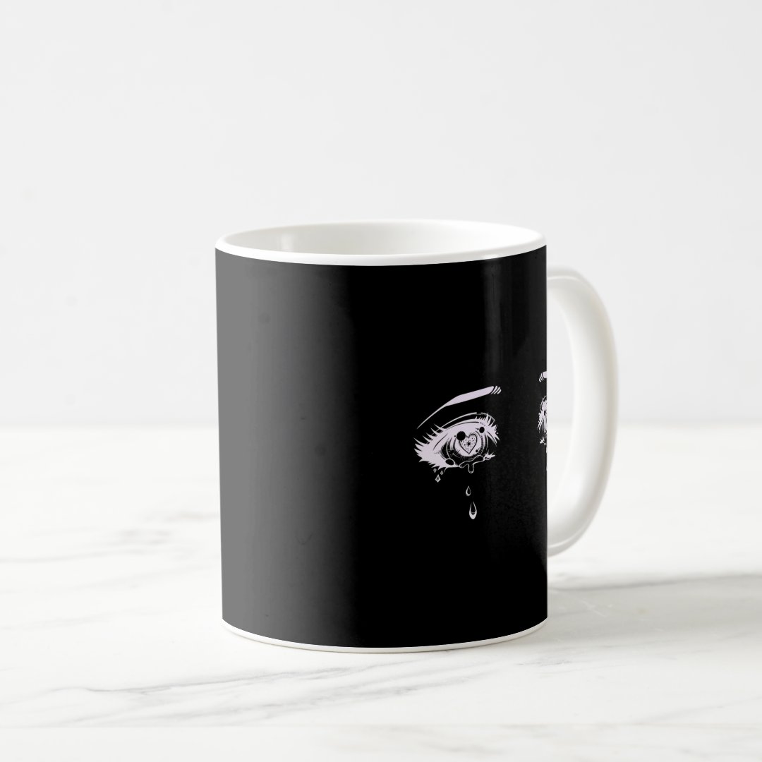 Anime Eyes   Pastel Goth Aesthetic Tee Coffee Mug Anime Kupa Bardak Modern Anime Baskılı Kupa