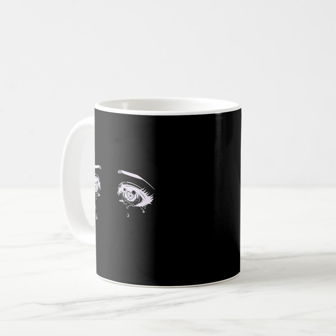 Anime Eyes   Pastel Goth Aesthetic Tee Coffee Mug Anime Kupa Bardak Modern Anime Baskılı Kupa