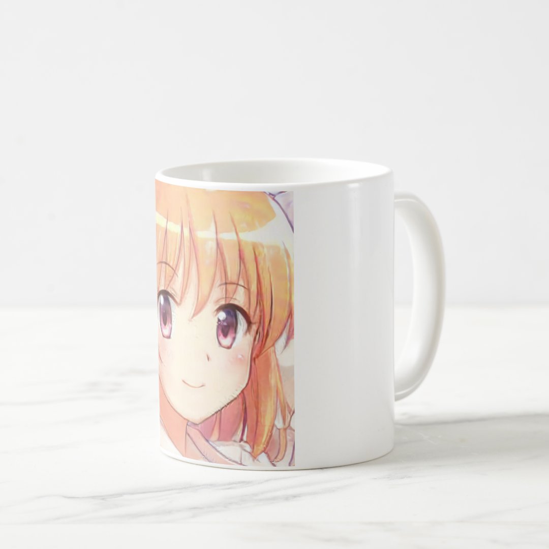 Anime ginger-haired girl plum eyes  coffee mug Anime Kupa Bardak Modern Anime Baskılı Kupa