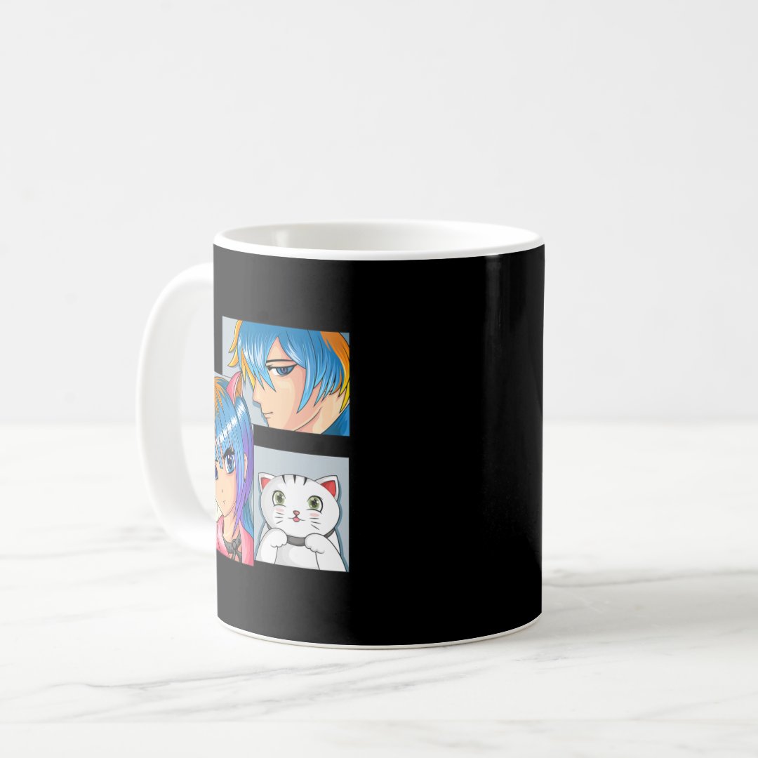 Anime Girl Cat Otaku Anime Merch Kawaii Stuff  Coffee Mug Anime Kupa Bardak Modern Anime Baskılı Kupa