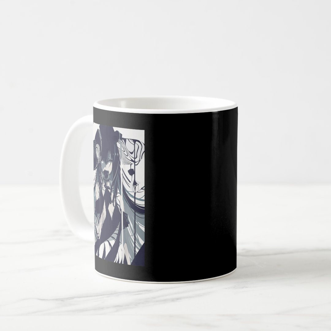 Anime Girl Gothic Aesthetic Waifu Grunge Horror Ma Coffee Mug Anime Kupa Bardak Modern Anime Baskılı Kupa