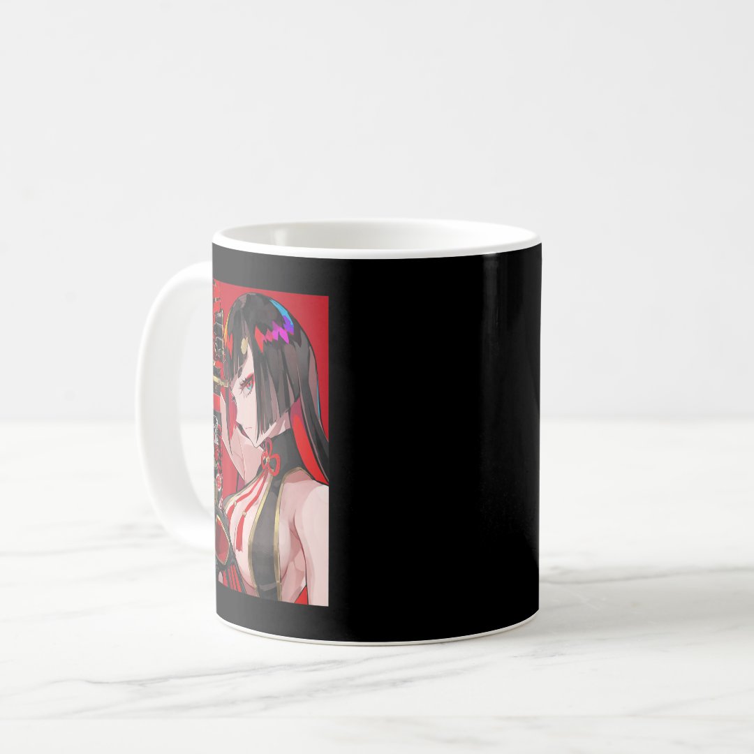 Anime Girl Samurai Waifu Japanese Aesthetic Otaku  Coffee Mug Anime Kupa Bardak Modern Anime Baskılı Kupa