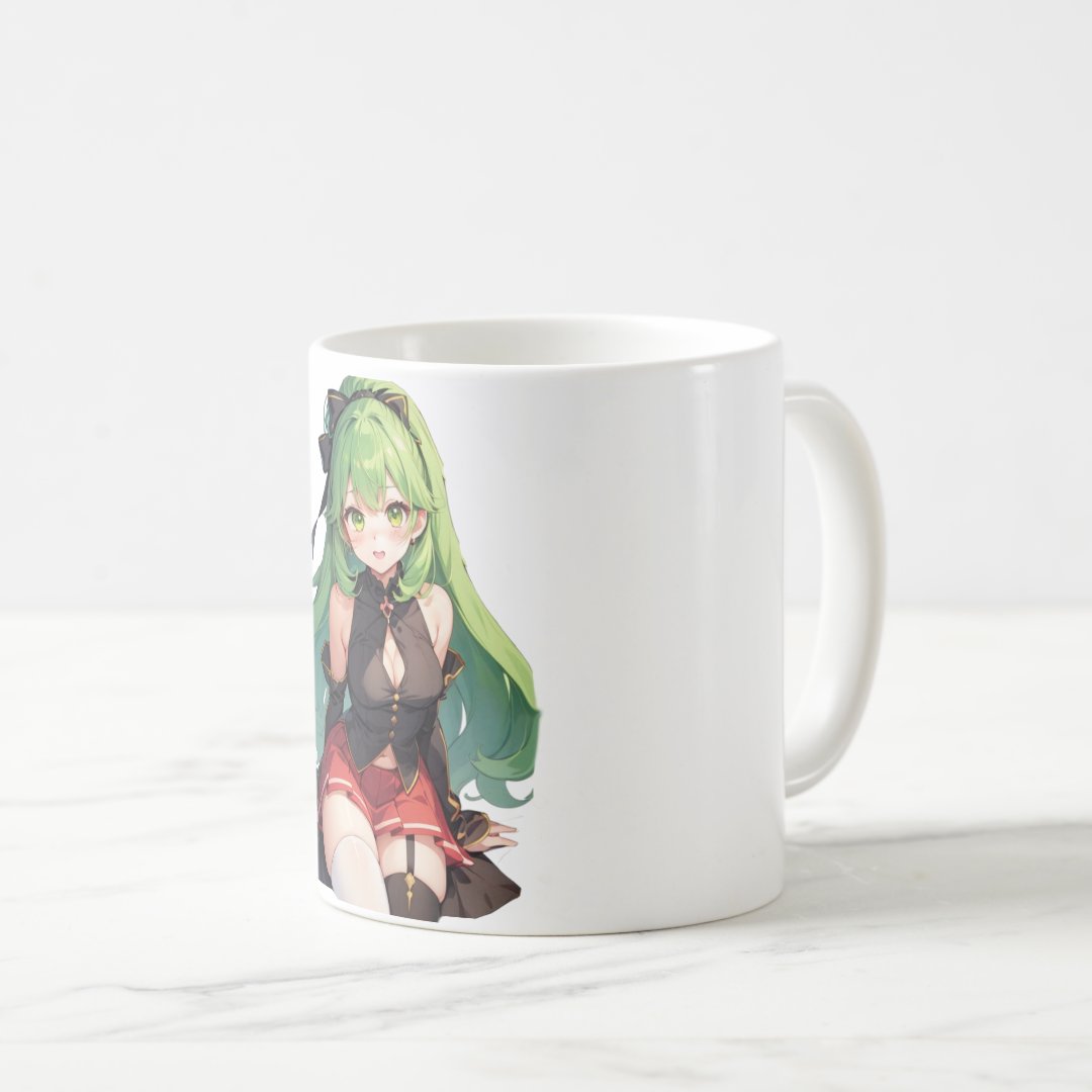 anime girl with green hair coffee mug Anime Kupa Bardak Modern Anime Baskılı Kupa