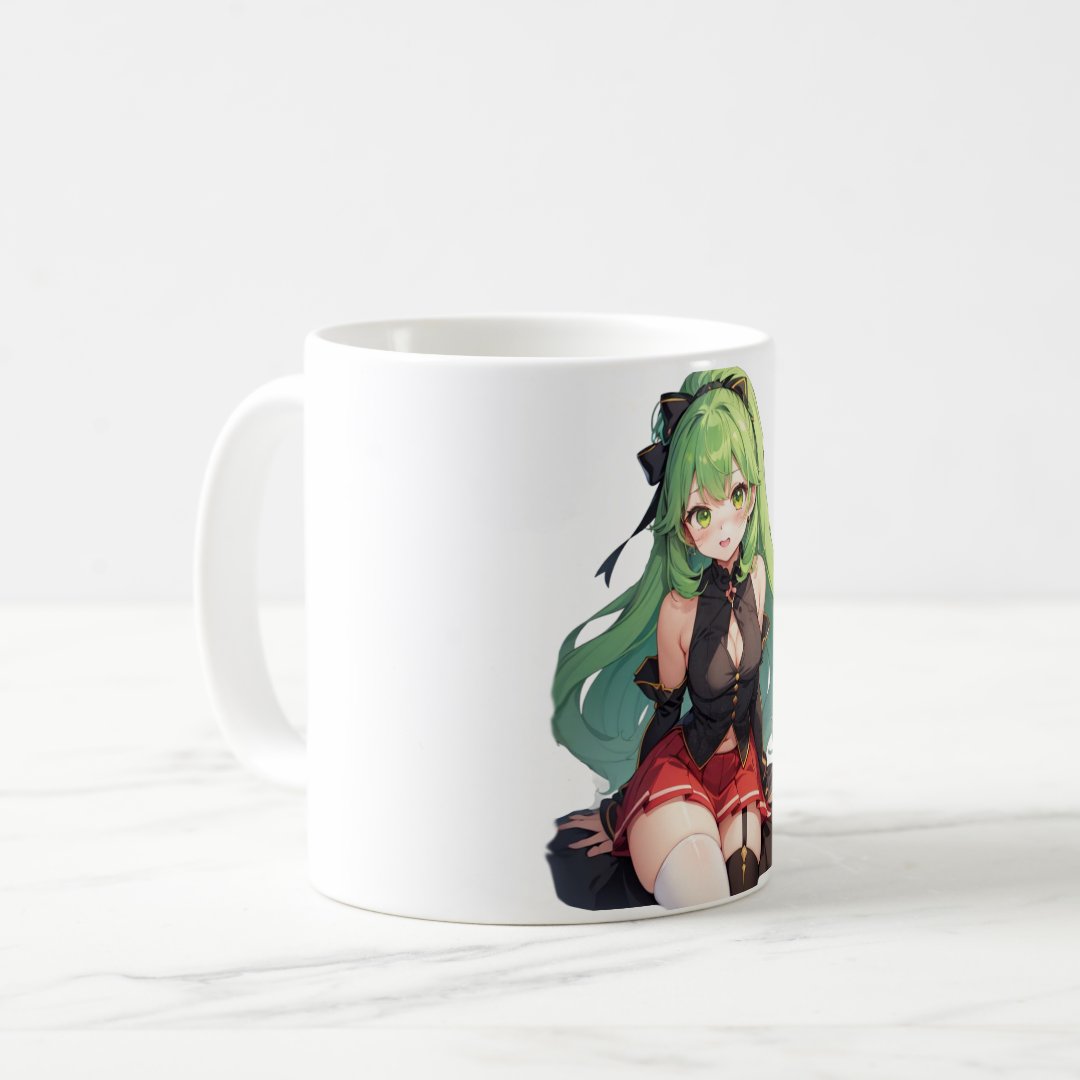 anime girl with green hair coffee mug Anime Kupa Bardak Modern Anime Baskılı Kupa