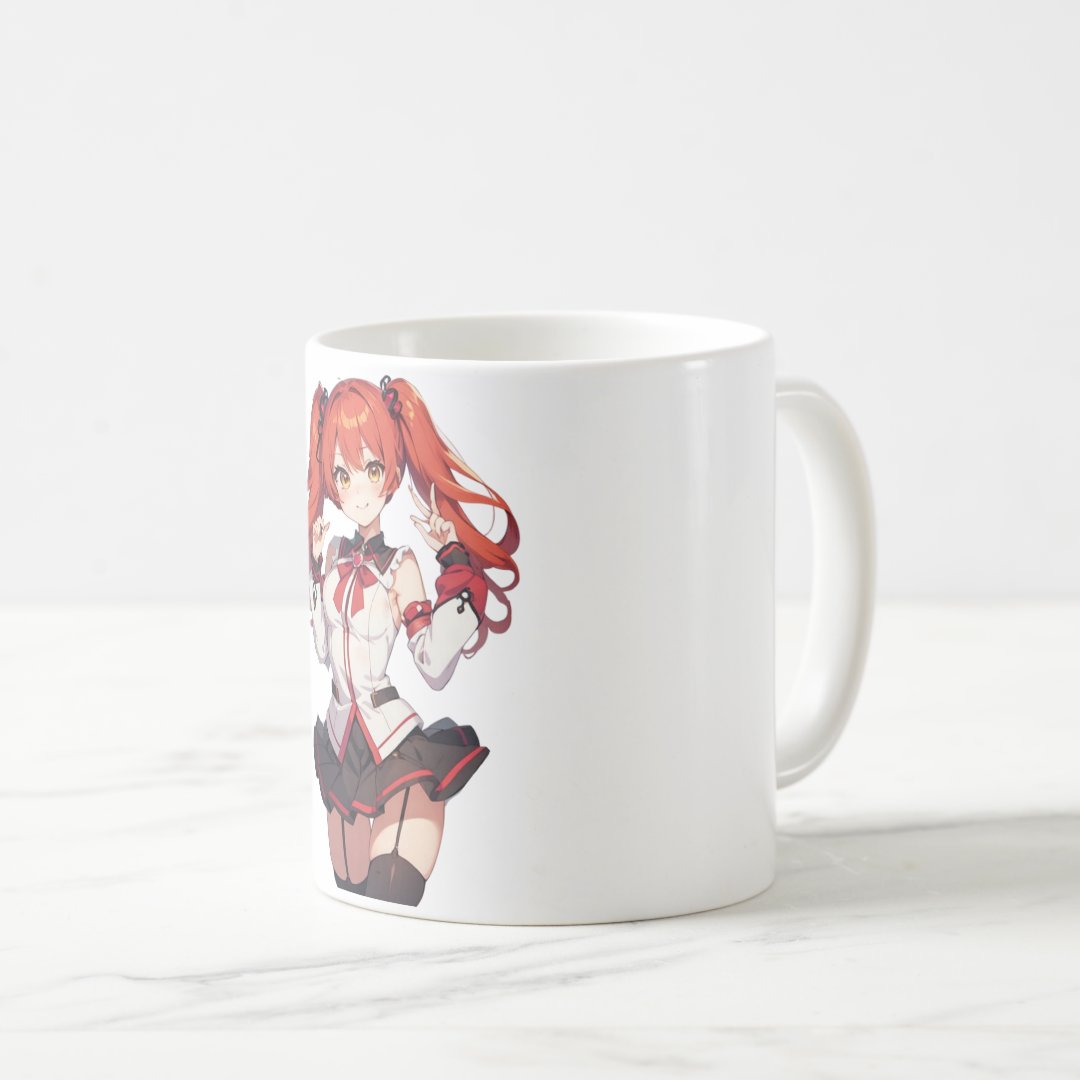 anime girl with red hair coffee mug Anime Kupa Bardak Modern Anime Baskılı Kupa