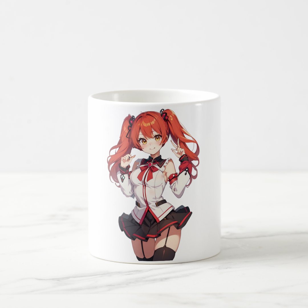 anime girl with red hair coffee mug Anime Kupa Bardak Modern Anime Baskılı Kupa