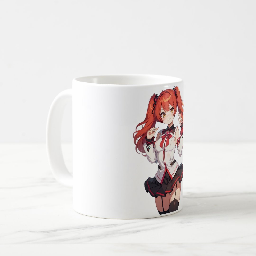 anime girl with red hair coffee mug Anime Kupa Bardak Modern Anime Baskılı Kupa